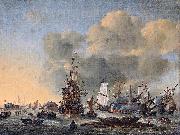 Reinier Nooms Caulking ships at the Bothuisje on the Y at Amsterdam France oil painting artist